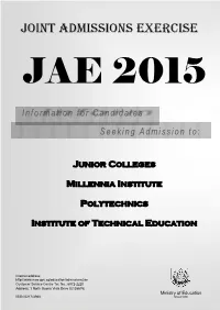 Joint Admissions Exercise