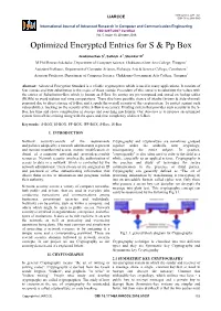 Optimized Encrypted Entries for S & Pp
