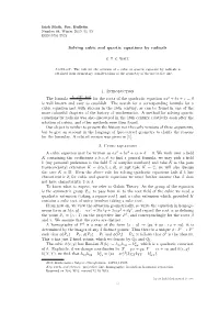 Solving Cubic and Quartic Equations by Radicals 1. Introduction the Formula