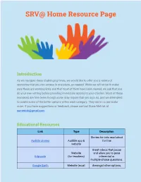 SRV@ Home Resource Page