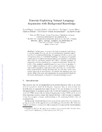 Towards Explaining Natural Language Arguments with Background Knowledge