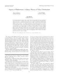 Aspects of Endowment: a Query Theory of Value Construction
