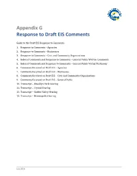 BLRT FEIS Appendix G Response to Comments on Draft
