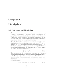 Chapter 9 Lie Algebra