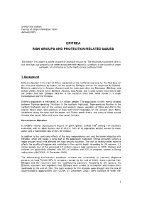 Eritrea Risk Groups and Protection-Related Issues