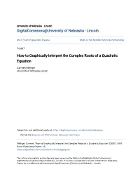 How to Graphically Interpret the Complex Roots of a Quadratic Equation
