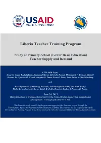 Liberia Teacher Training Program