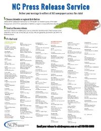 NC Press Release Service Deliver Your Message to Editors at 163 Newspapers Across the State!