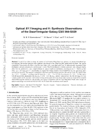 Optical BVI Imaging and HI Synthesis Observations of the Dwarf Irregular