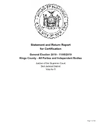 Statement and Return Report for Certification