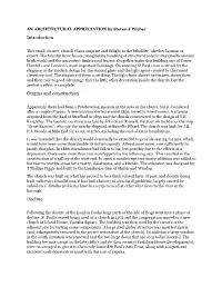 ARCHITECTURAL APPRECIATION by Steven J Pilcher Introduction