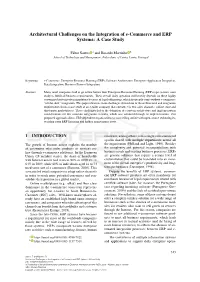 Architectural Challenges on the Integration of E-Commerce and ERP Systems: a Case Study