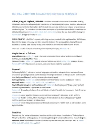 BILL GRIFFITHS COLLECTION: Key Topics Finding Aid