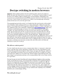 Doctype Switching in Modern Browsers