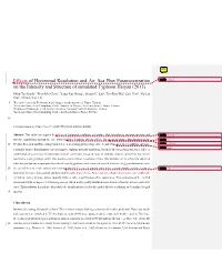 Effects of Horizontal Resolution and Air–Sea Flux Parameterization