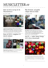 MUSICLETTER.It 26 December, 2013 | Created Using Fivefilters.Org