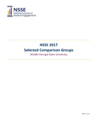 NSSE 2017 Selected Comparison Groups Middle Georgia State University