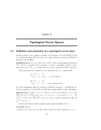 Topological Vector Spaces