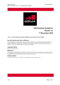 5GS Roaming Guidelines Version 3.0 17 November 2020