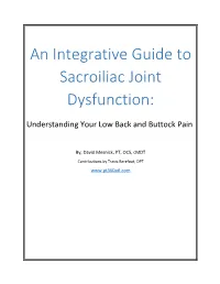 An Integrative Guide to Sacroiliac Joint Dysfunction