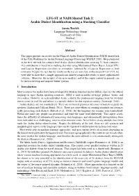 Arabic Dialect Identification Using a Stacking Classifier