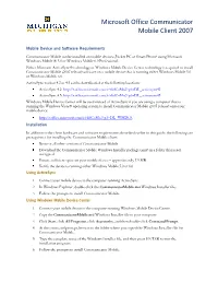 Microsoft Office Communicator Mobile Client 2007