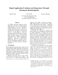 Rapid Application Evolution and Integration Through Document Metamorphosis