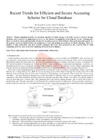 Recent Trends for Efficient and Secure Accessing Scheme for Cloud Database