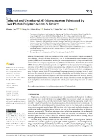 Tethered and Untethered 3D Microactuators Fabricated by Two-Photon Polymerization: a Review