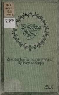 The Kingdom Within; Selections from the Imitation of Christ