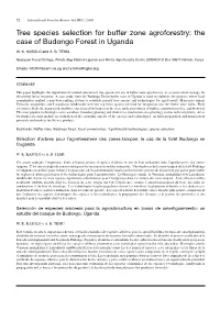 Tree Species Selection for Buffer Zone Agroforestry: the Case of Budongo Forest in Uganda