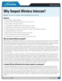 Why Tempest Wireless Intercom?