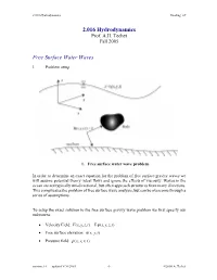 2.016 Hydrodynamics Free Surface Water Waves