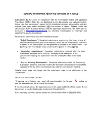General Information About the Contents of This File