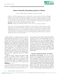 Palmer Amaranth (Amaranthus Palmeri): a Review