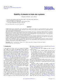 Stability of Planets in Triple Star Systems F