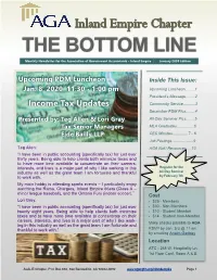 The Bottom Line January 2020