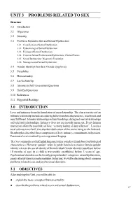 Unit 3 Problems Related to Sex