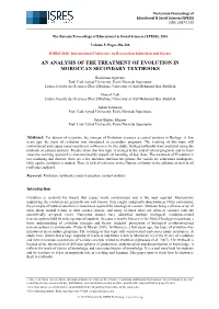 An Analysis of the Treatment of Evolution in Moroccan Secondary Textbooks
