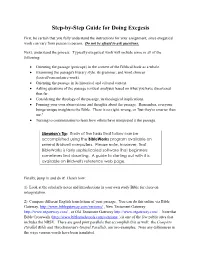 Step-By-Step Guide for Doing Exegesis