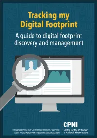 Tracking My Digital Footprint a Guide to Digital Footprint Discovery and Management
