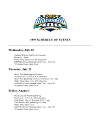 1997 Schedule of Events
