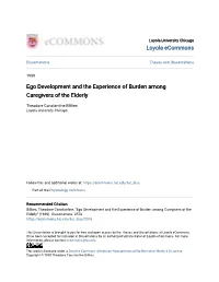 Ego Development and the Experience of Burden Among Caregivers of the Elderly