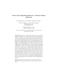 Forensic Analysis of Browzar