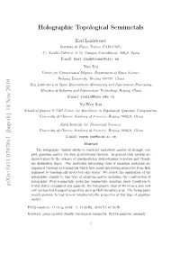Holographic Topological Semimetals Arxiv:1911.07978V1 [Hep-Th]