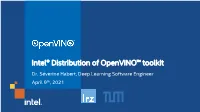 Intel® Distribution of Openvino™ Toolkit Dr