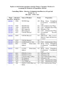 Replies to Initial Written Questions Raised by Finance Committee Members in Examining the Estimates of Expenditure 2005-06
