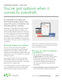 You've Got Options When It Comes to Overdraft