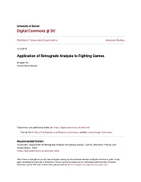 Application of Retrograde Analysis to Fighting Games