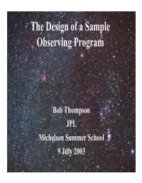 Design of an Example Observing Program
